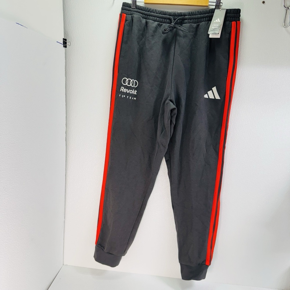 Adidas Audi Revolut F1 Team logo-print side-stripe Sweat Pants Size XL